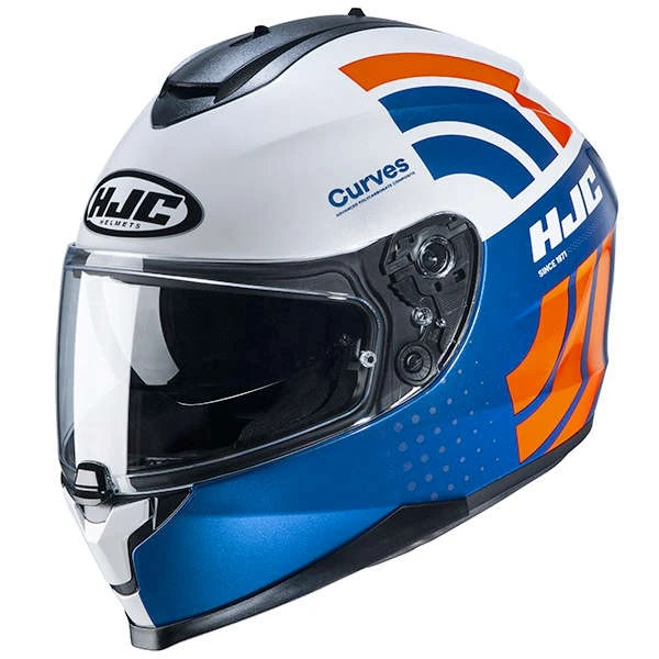 Promo ???? Plastic Hjc C70 Curves Helmet Blue Orange ???? 3 Promo ???? Plastic Hjc C70 Curves Helmet Blue Orange ????