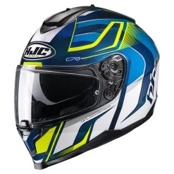 Budget ???? Plastic Hjc C70 Lantic Helmet Blue Yellow ❤️