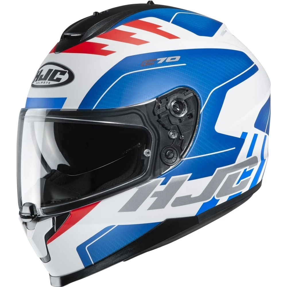 Brand new ???? Plastic Hjc C70 Koro Helmet White Blue Red ???? 3 Brand new ???? Plastic Hjc C70 Koro Helmet White Blue Red ????
