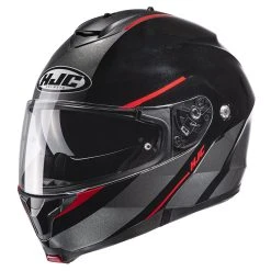 Best Sale ???? Plastic Hjc C91 Tero Modular Helmet Black Red Fluo ????