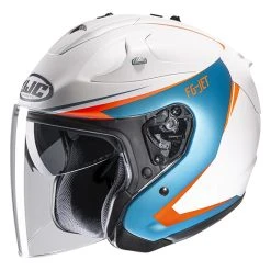 Brand new ✔️ Fiber Hjc Fg Jet Balin Helmet Light Blue Orange ????