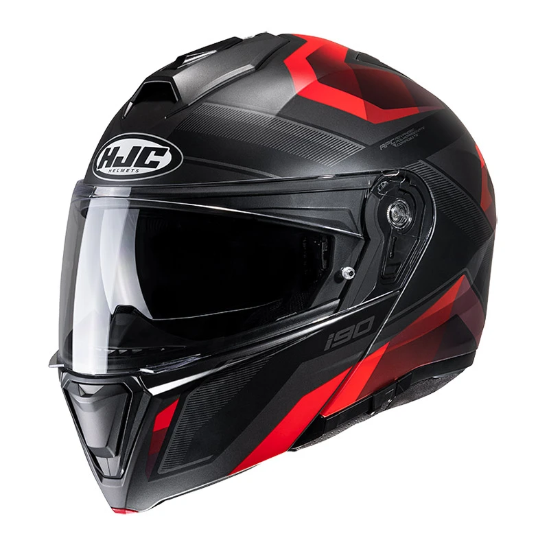 Brand new ???? Plastic Hjc I90 Lark Modular Helmet Red Black ⌛ 3 Brand new ???? Plastic Hjc I90 Lark Modular Helmet Red Black ⌛