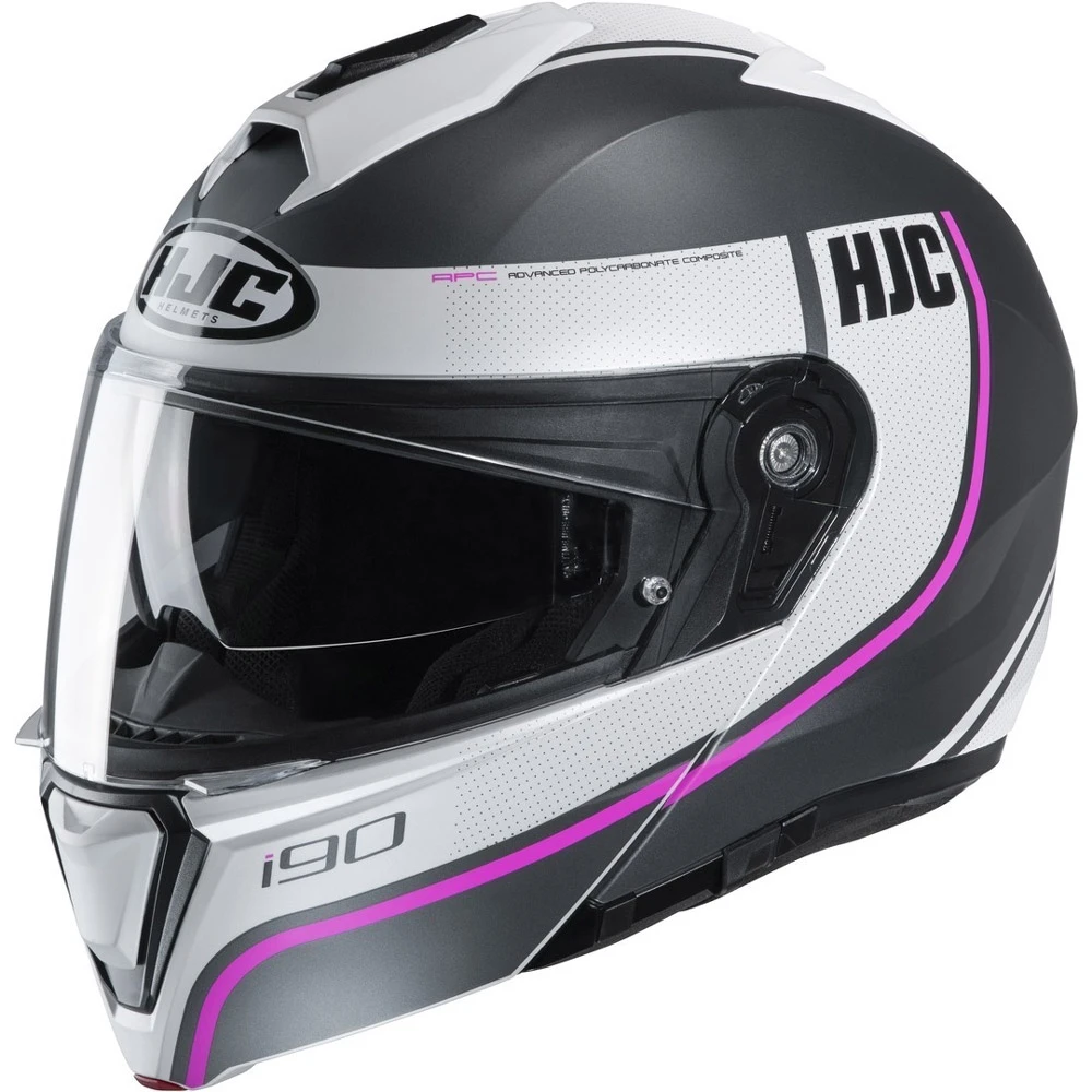 New ???? Plastic Hjc I90 Davan Modular Helmet Grey Pink ❤️ 3 New ???? Plastic Hjc I90 Davan Modular Helmet Grey Pink ❤️