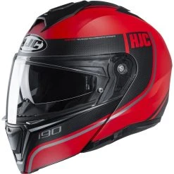 New ???? Plastic Hjc I90 Davan Modular Helmet Red Black ⭐
