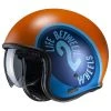 Best deal ???? Custom Hjc V30 Harvey Helmet Orange Light Blue ????
